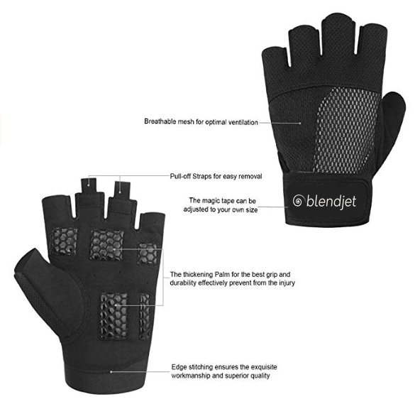 Gants de sport BlendJet personnalisés - Noir ou violet