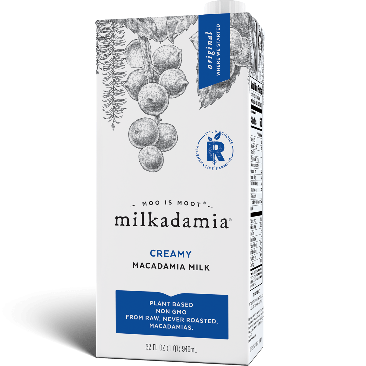 Milkadamia Lait de Noix de Macadamia Crémeux Original 946 ml - Lot de 6