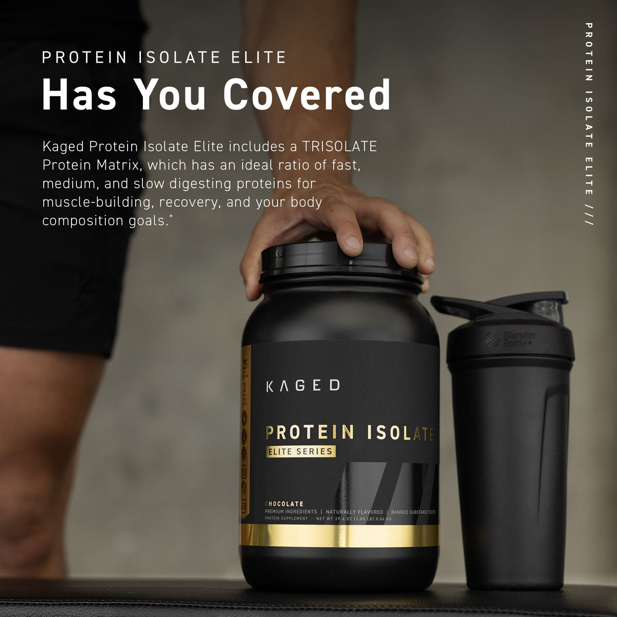 Kaged Protein Isolate Elite, poudre protéinée à libération prolongée
