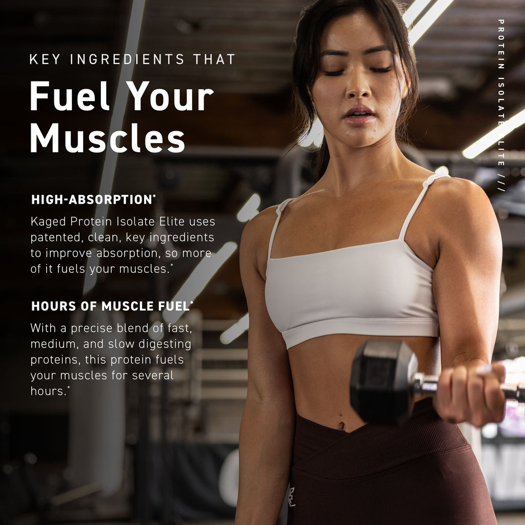 Kaged Protein Isolate Elite, poudre protéinée à libération prolongée