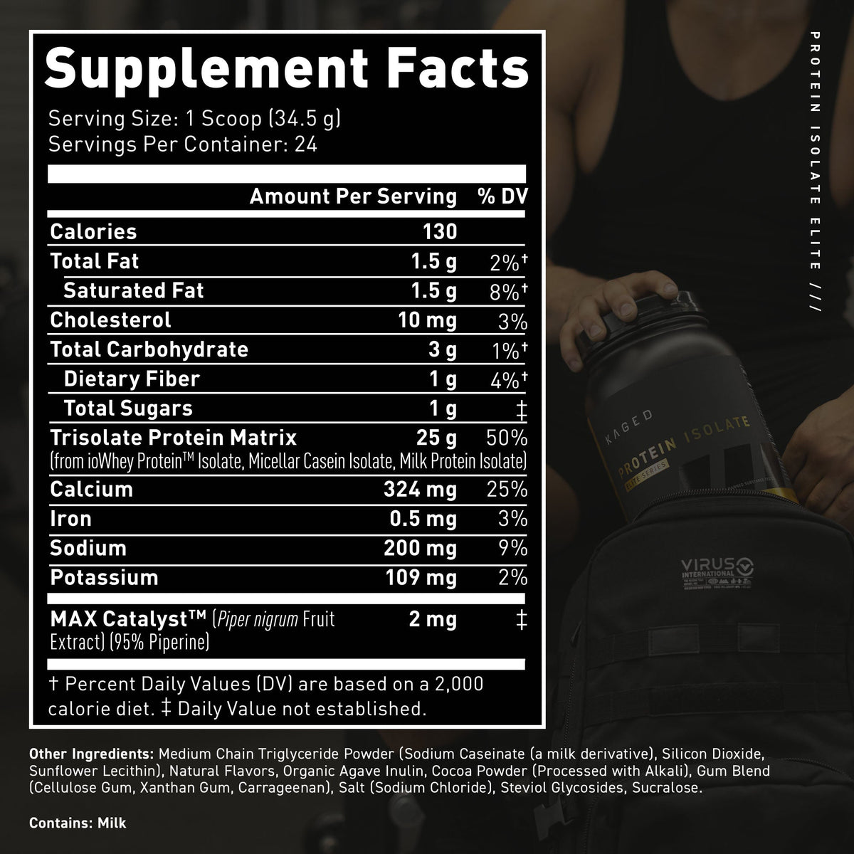 Kaged Protein Isolate Elite, poudre protéinée à libération prolongée