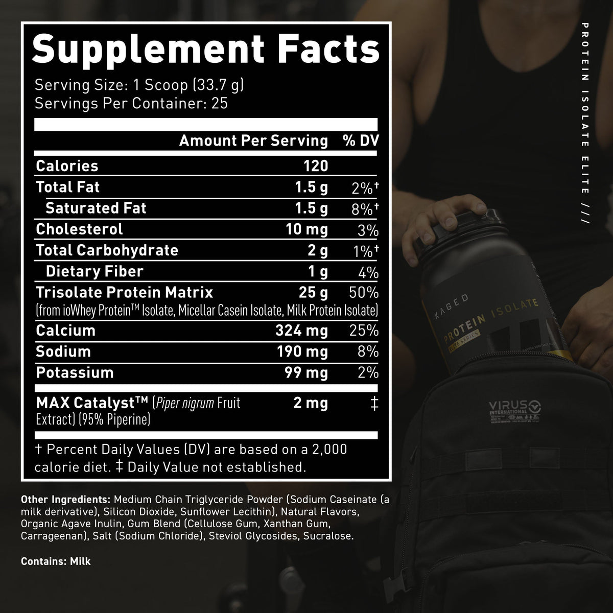 Kaged Protein Isolate Elite, poudre protéinée à libération prolongée