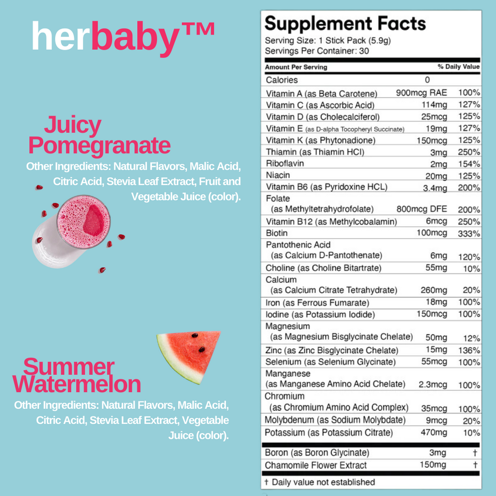 boisson de suppléments prénataux et postnataux mixhers herbaby™