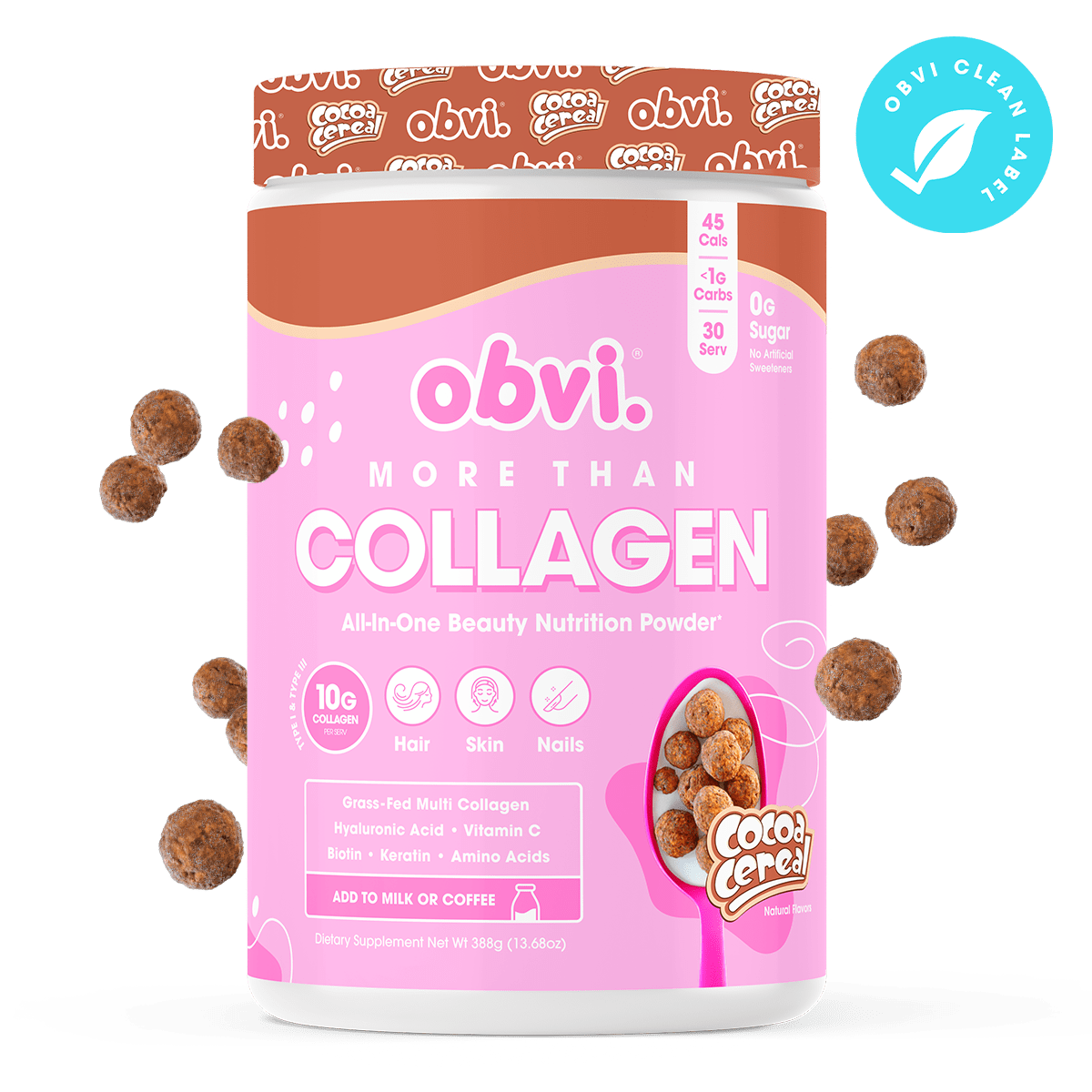 Obvi Plus de collagène | Céréales au cacao